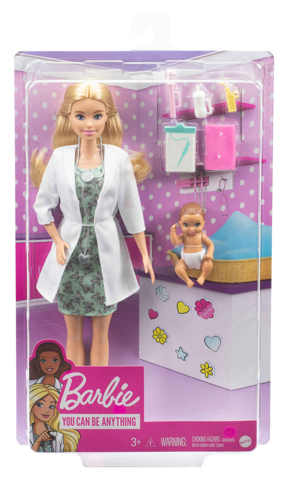 Barbie Baby Doctor Playset, Blonde Hair & Accessories