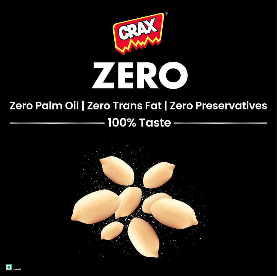 Crax Zero Classic Salted Peanuts Namkeen Snacks - No Palm Oil With Himalayan Rock Salt