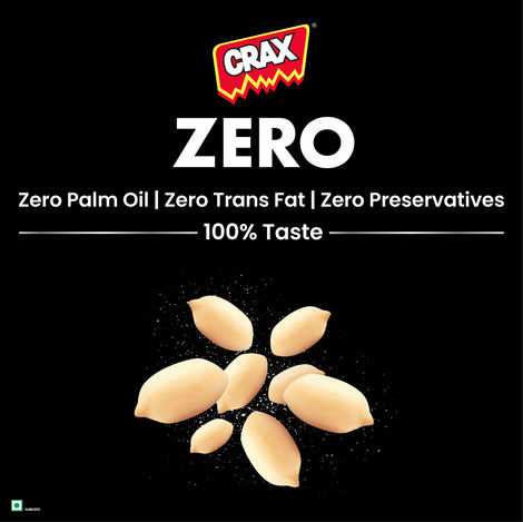 Crax Zero Classic Salted Peanuts Namkeen Snacks - No Palm Oil, Himalayan Rock Salt