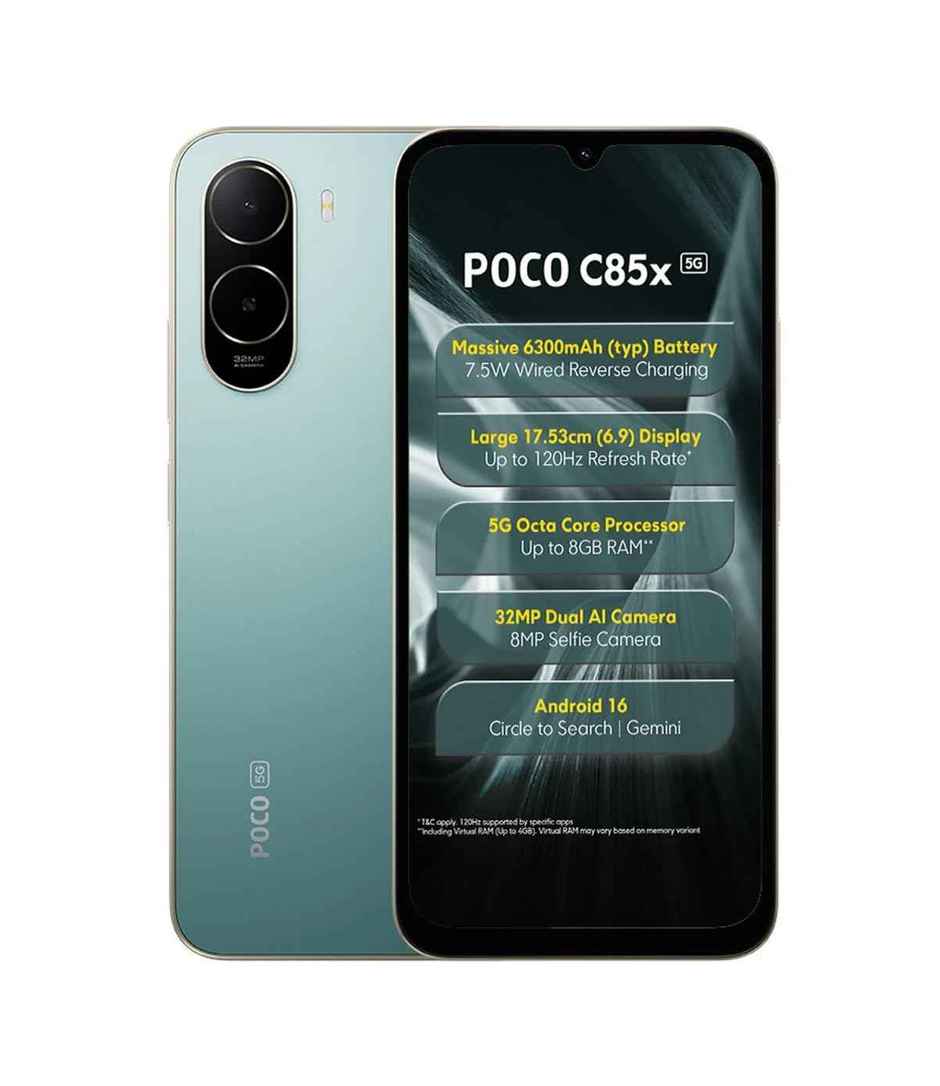 POCO C85X | 4 GB RAM | 64 GB Storage | 6.9 inch Display | 5G | Emerald Green