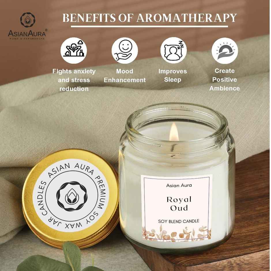 Asian Aura Scented Glass Jar Candle | Royal Oud