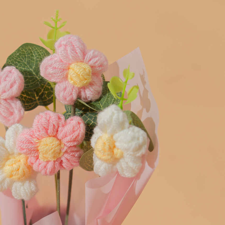 Pink Daisy Crochet Flowers Bouquet | Rooted