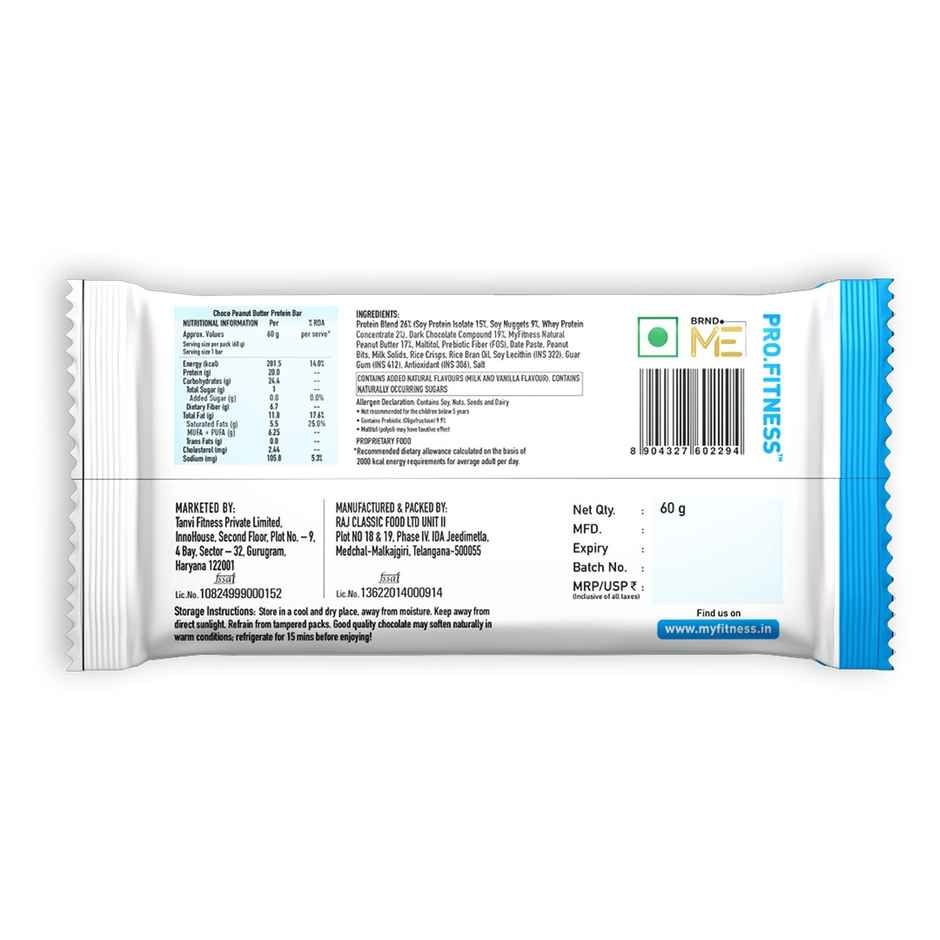 Pro.Fitness (20g) Protein Bar - Choco Peanut Butter|From makers of MyFitness peanut butter