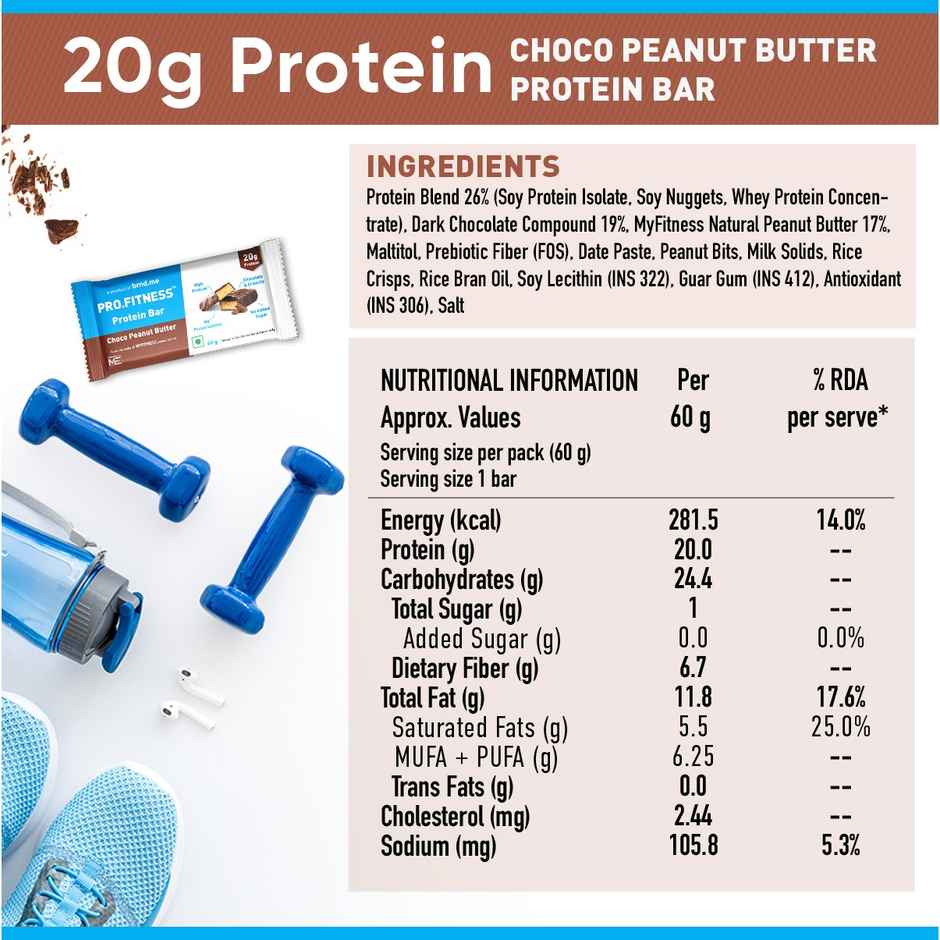Pro.Fitness (20g) Protein Bar - Choco Peanut Butter|From makers of MyFitness peanut butter