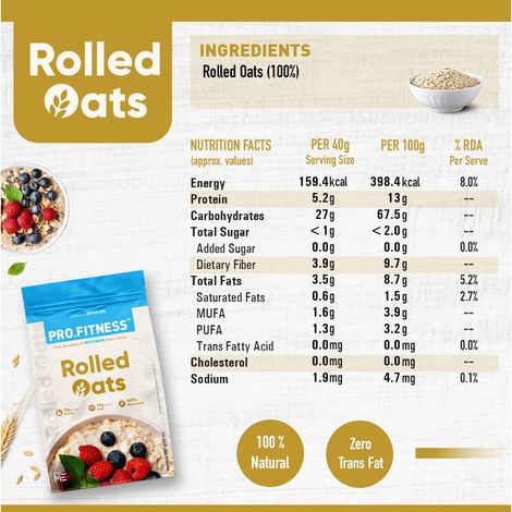 Pro.Fitness 100% Natural Rolled Oats | From makers of MyFitness Peanut Butter