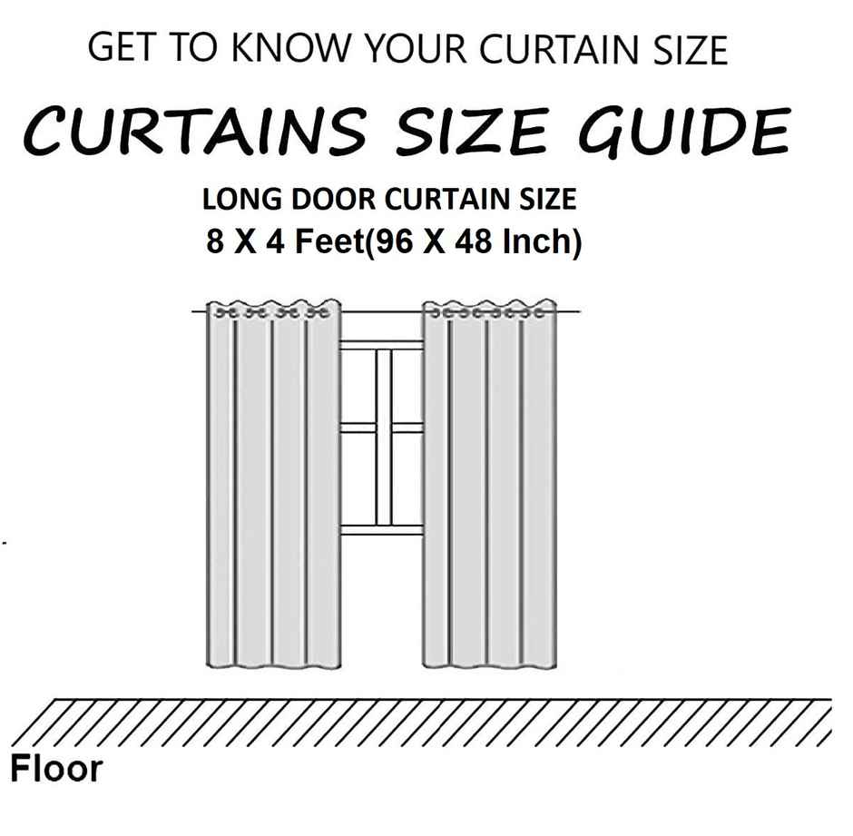 BAY6 Polyester Long Door Curtains - Set of 2 - (8x4 ft) - Light Blue