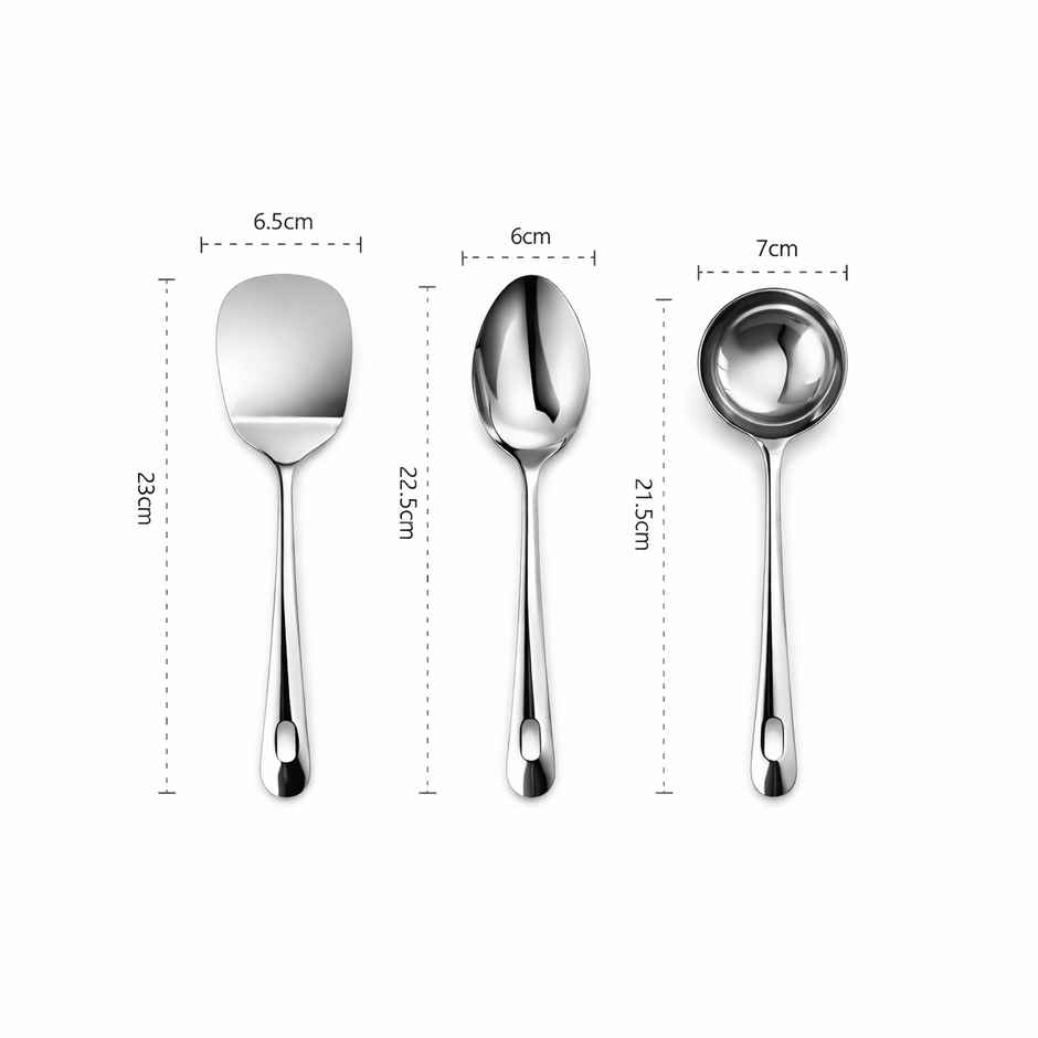 Petals 3 Pcs Cooking Serving Spoons Spatula Set