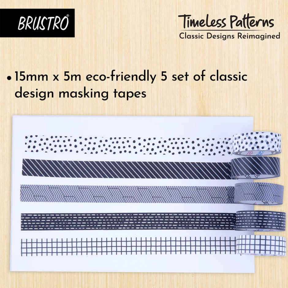 Brustro Timeless Pattern Set Of 5 - 15Mmx5M