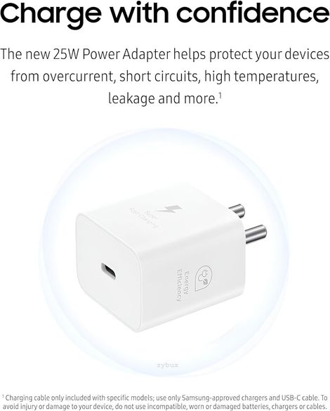 Ailkin 25W GaN Charger Adaptor for Samsung Phones | White