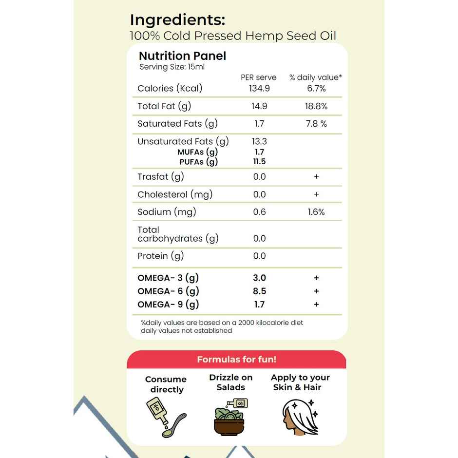 Hemptyful Cold Pressed Hemp Seed Oil