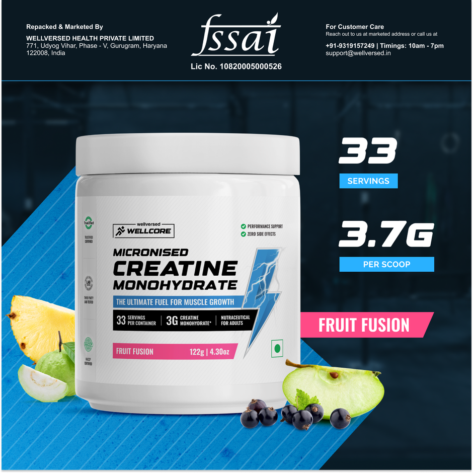 Wellcore Micronised Fruit Fusion Creatine Monohydrate | 33 servings