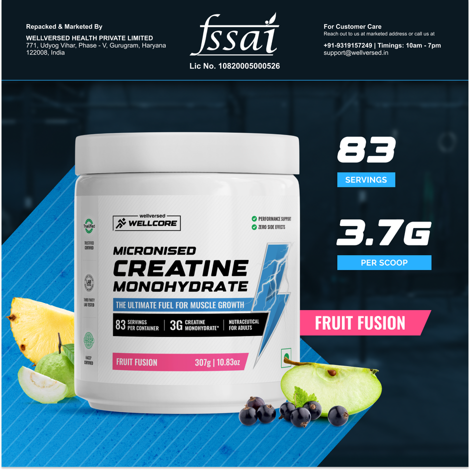 Wellcore Micronised Fruit Fusion Creatine Monohydrate | 83 servings