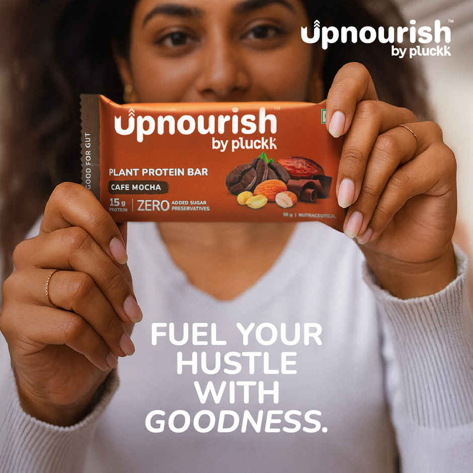 Pluckk Upnourish 15g Plant Protein | Cafe Mocha | No Preservatives | No Added Sugar