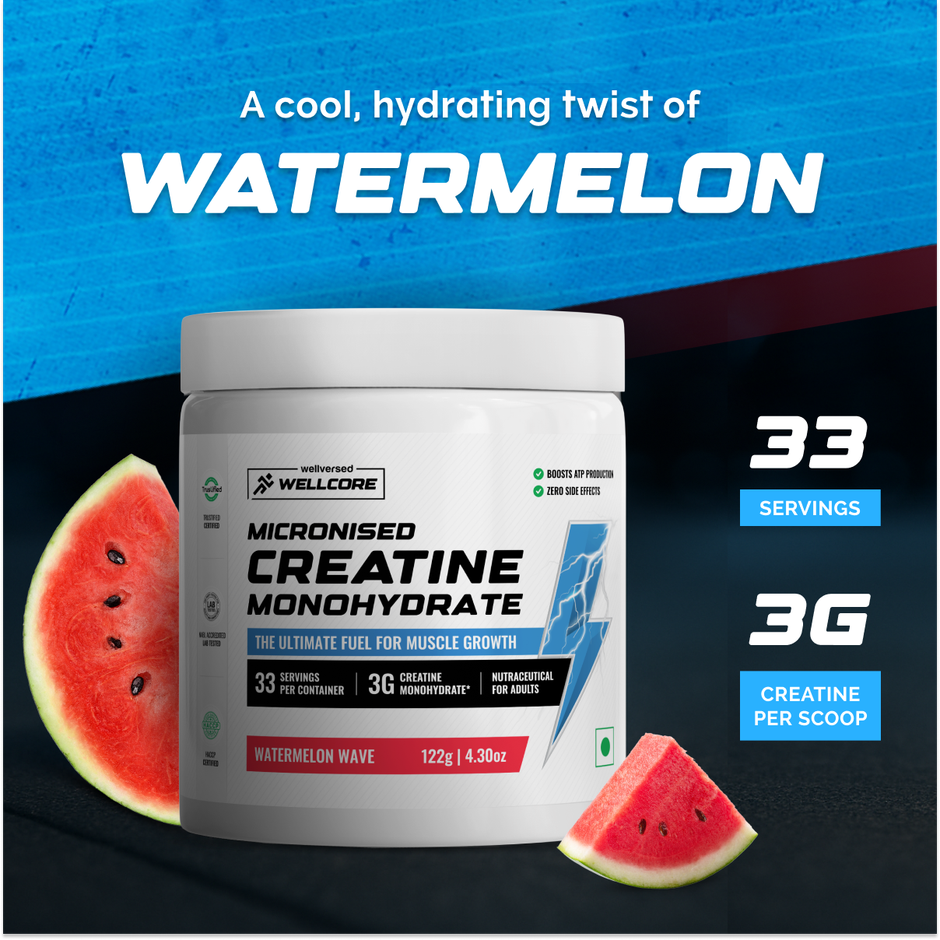 Wellcore Micronised Watermelon Wave Creatine Monohydrate | 33 servings