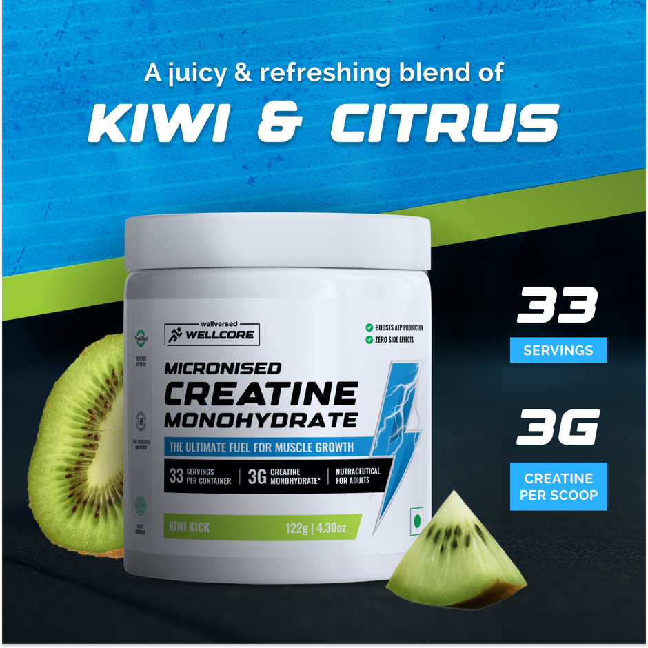 Wellcore Micronised Kiwi Kick Creatine Monohydrate | 33 servings
