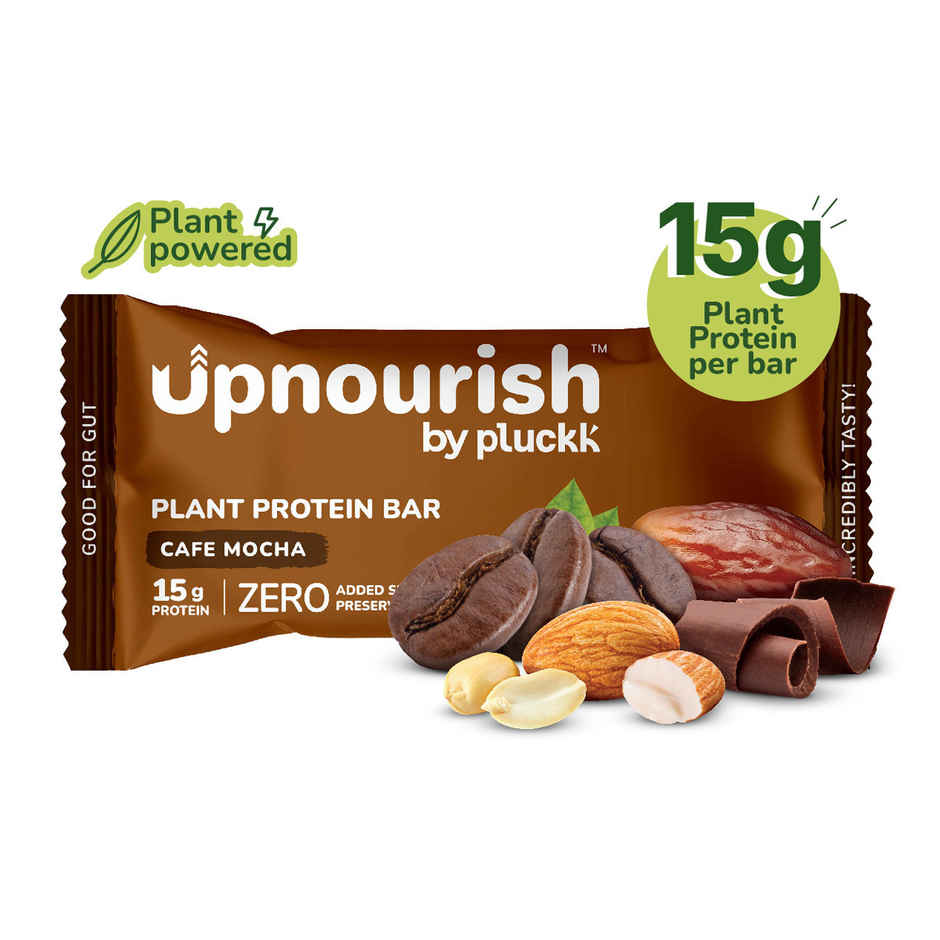 Pluckk Upnourish 15g Plant Protein | Cafe Mocha | No Preservatives | No Added Sugar