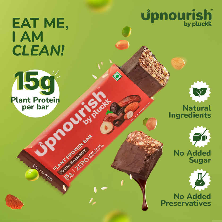 Pluckk Upnourish 15g Plant Protein | Cocoa Hazelnut | No Preservatives | No Added Sugar