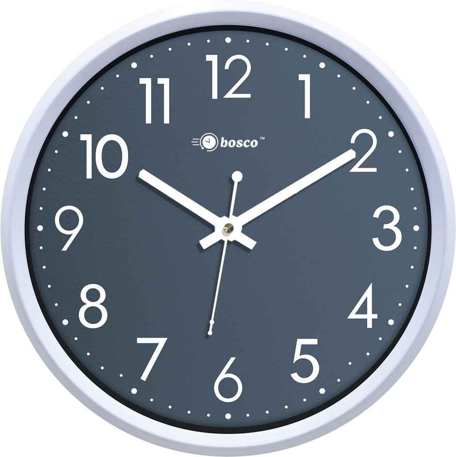 Bosco Decorative Silent Black Elegant 30 CM Modern Design Round Wall Clock BWC 1245