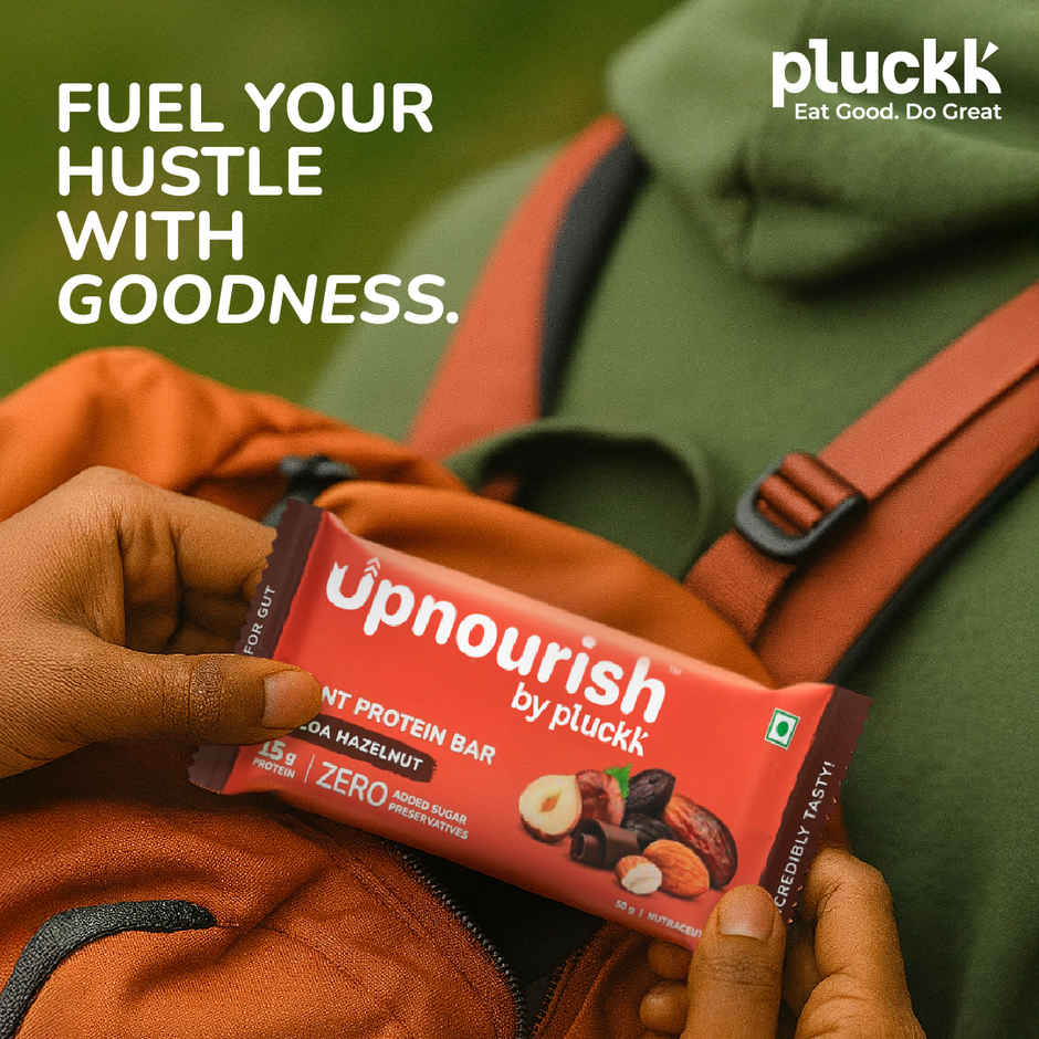 Chocolate Hazelnut Protein Bar - No Refined Sugar | 15 g Complete Protein | Upnourish by Pluckk