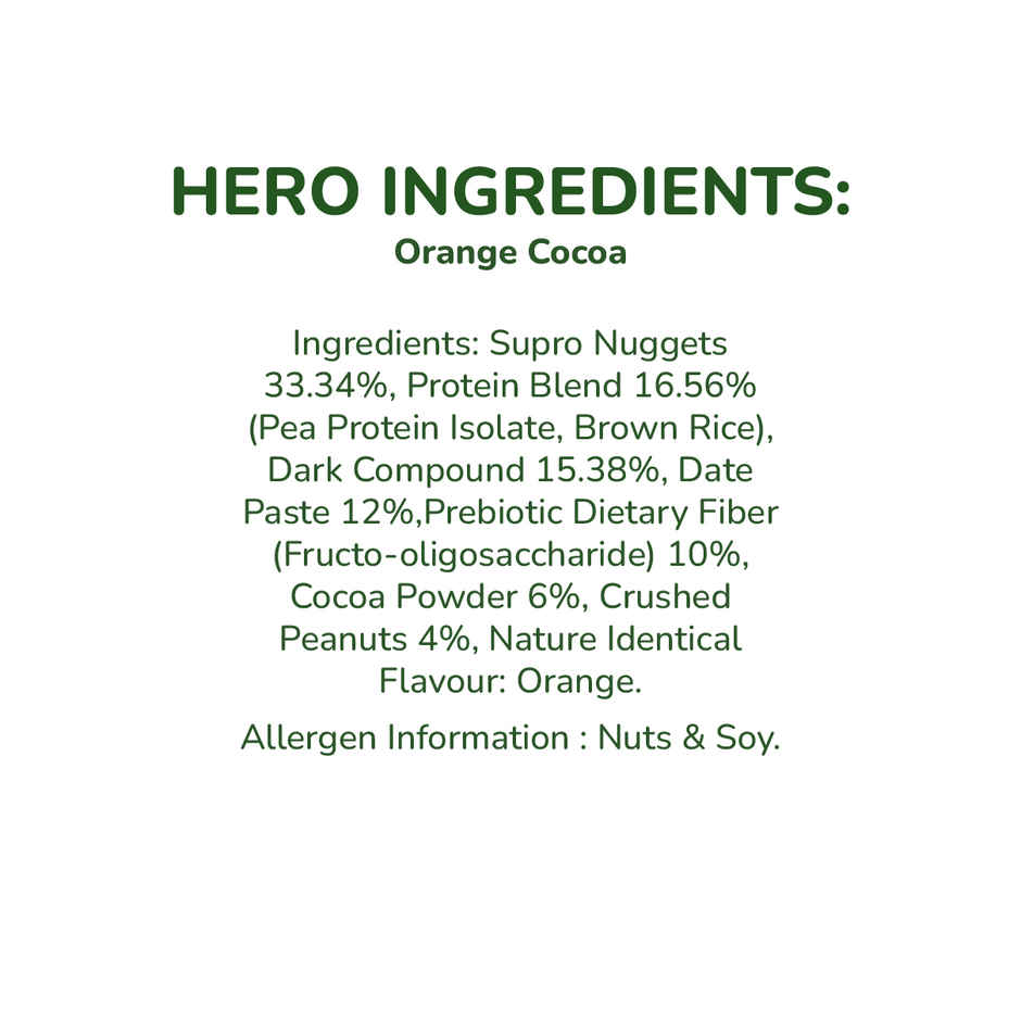 Chocolate Orange Protein Bar - No Refined Sugar (Pack of 6) | 15g Complete Protein | Upnourish