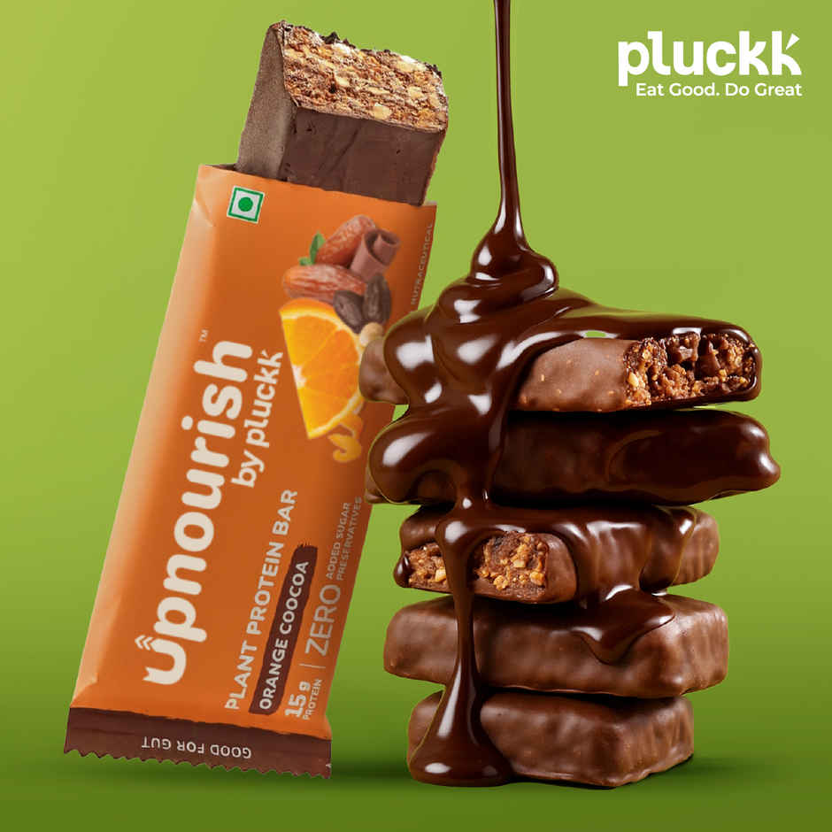 Chocolate Orange Protein Bar - No Refined Sugar | 15 g Complete Protein | Upnourish by Pluckk