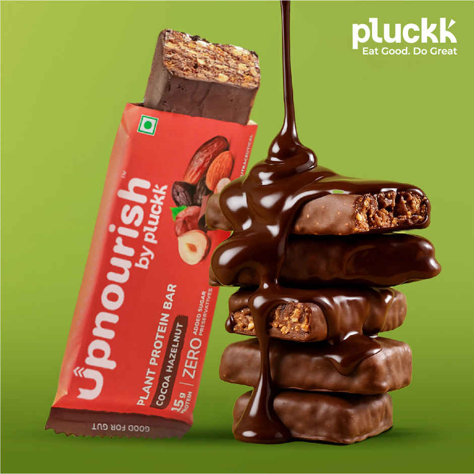Chocolate Hazelnut Protein Bar - No Refined Sugar | 15 g Complete Protein | Upnourish by Pluckk