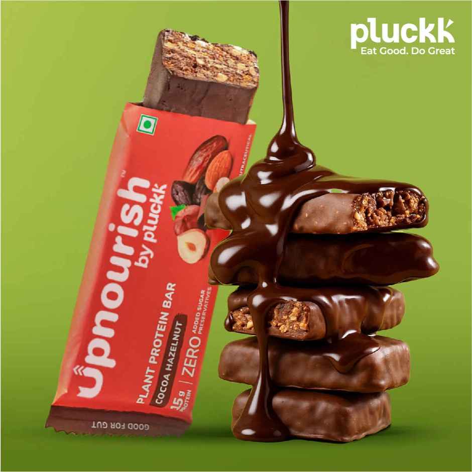 Chocolate Hazelnut Protein Bar - No Refined Sugar | 15 g Complete Protein | Upnourish by Pluckk