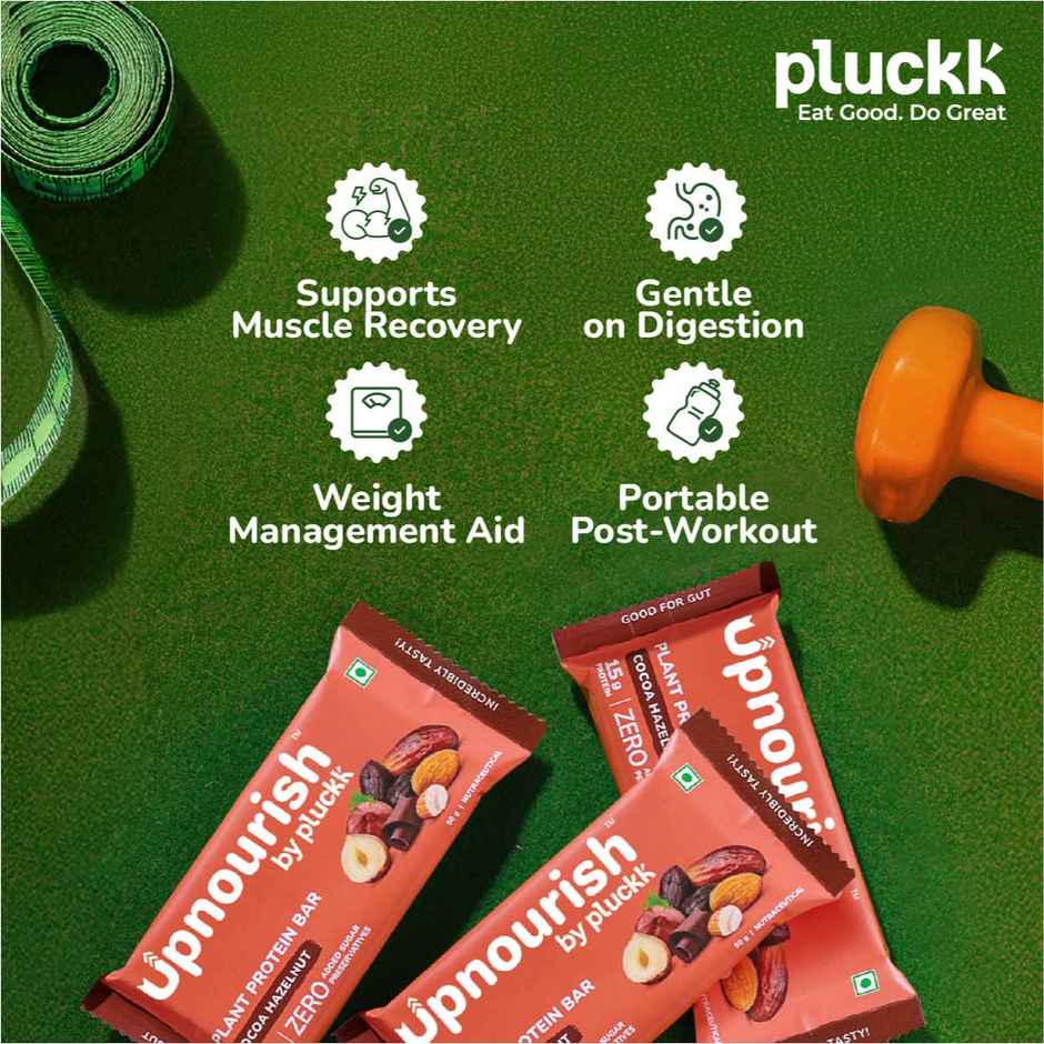 Chocolate Hazelnut Protein Bar - No Refined Sugar | 15 g Complete Protein | Upnourish by Pluckk