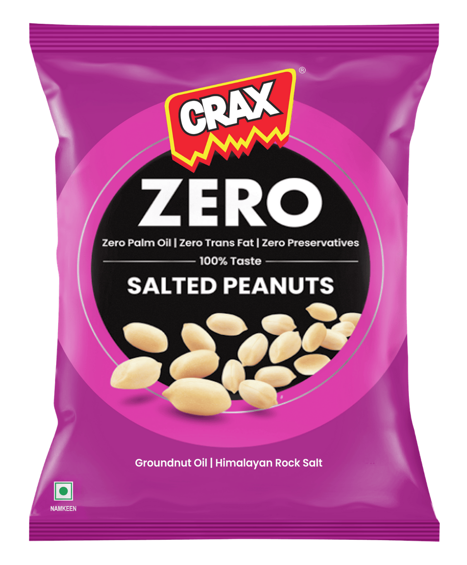Crax Zero No Palm Oil Salted Peanuts Namkeen Snacks with Himalayan Rock Salt