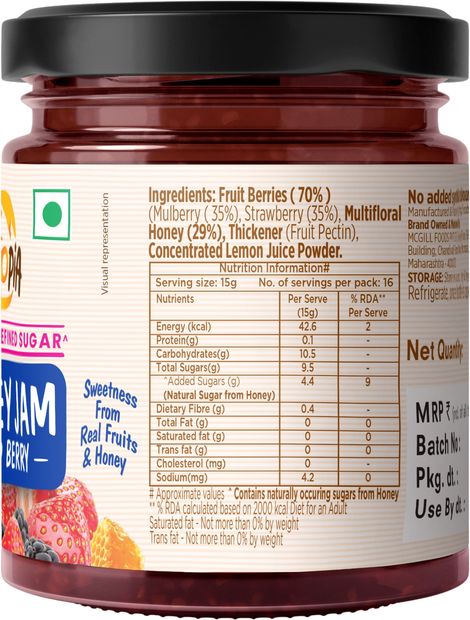 Eatopia Mixedberry Honey Jam Spread| No Added Sugar