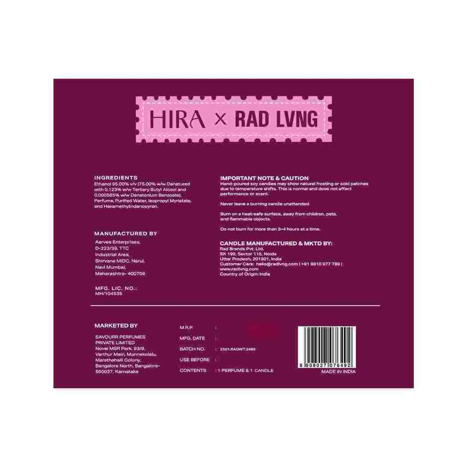 RAD LVNG x HIRA Wine Tastings Perfume Gift (50ml) | Home & Fragrance Gift for Women