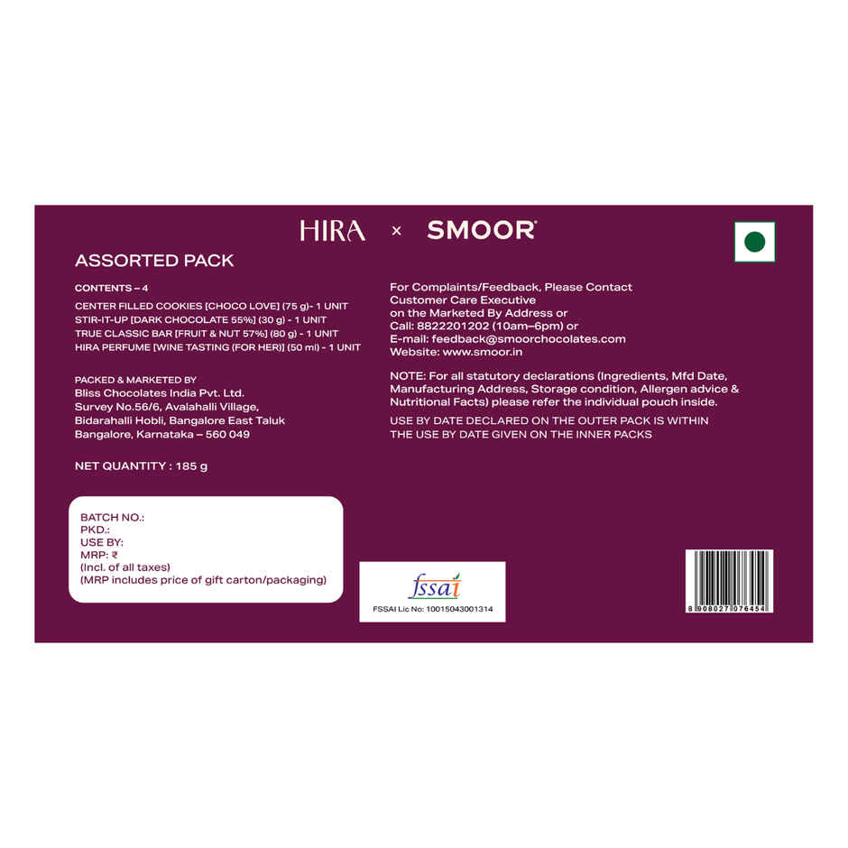 SMOOR x HIRA Premium Chocolate Gift for Her | Noir