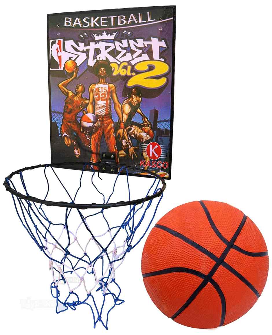 Toyshine Indoor And Wall Mountable Basketball Hoop And Nylon Net With No.5 Basketball
