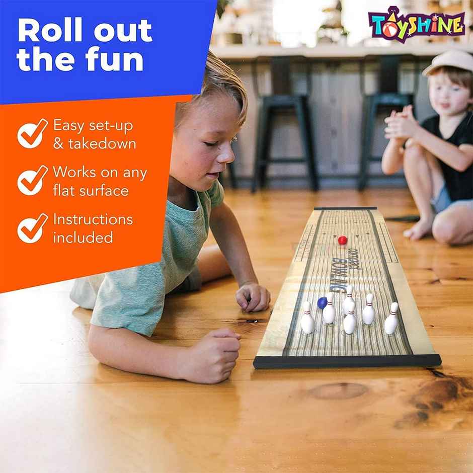 Toyshine Compact Bowling Game | Indoor Tabletop Game for Kids & Adults
