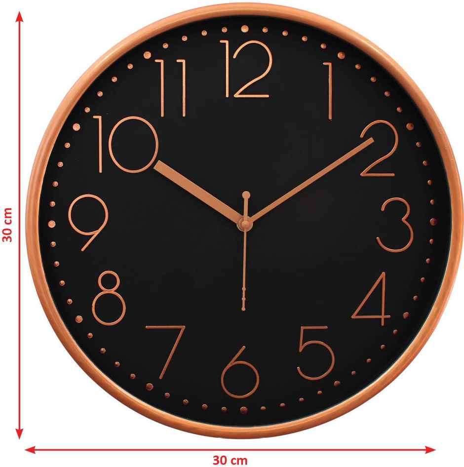Bosco Decorative Silent Black Dial with Rose Gold Frame 30 CM Wall Clock BWC 1802