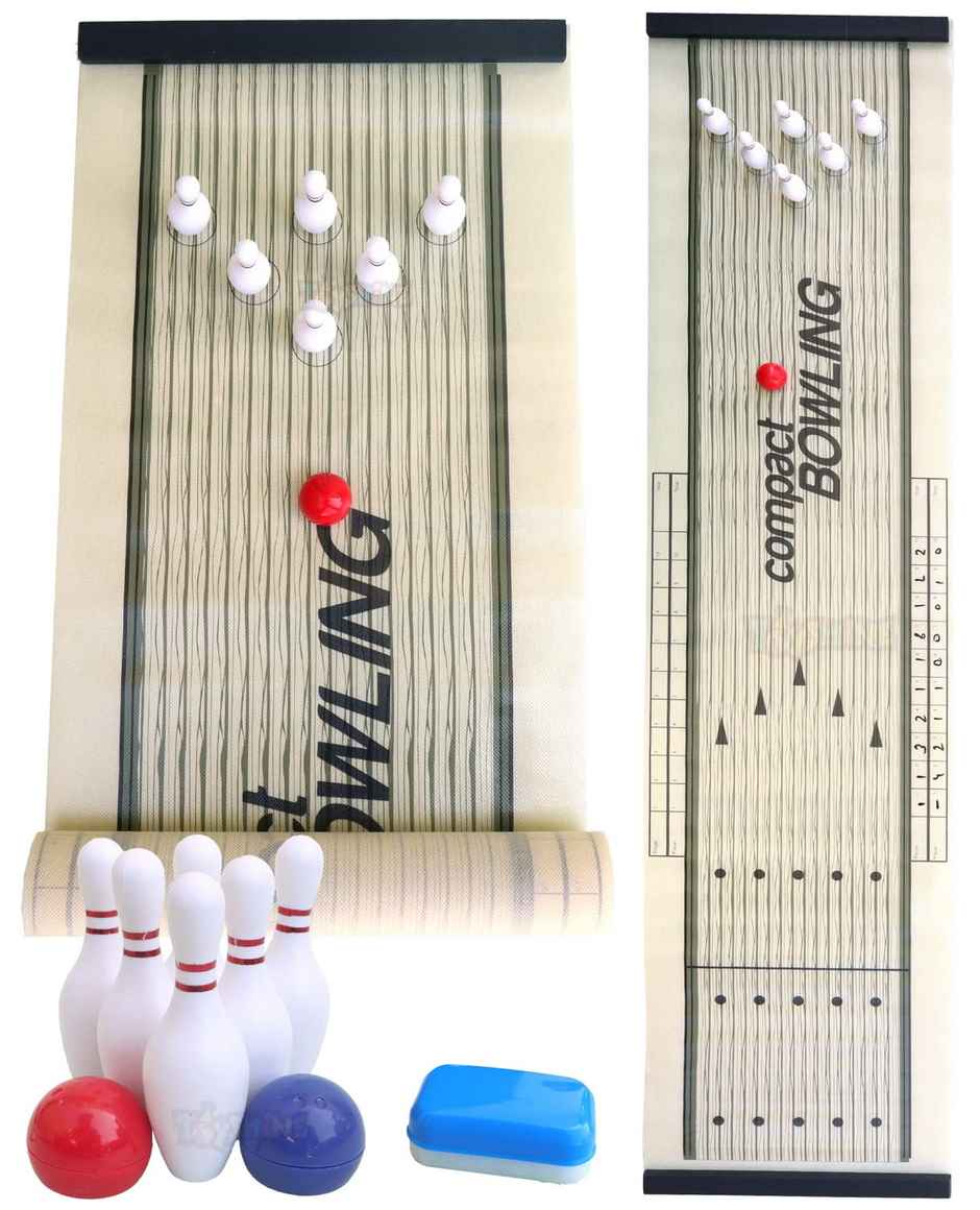 Toyshine Compact Bowling Game | Indoor Tabletop Game for Kids & Adults