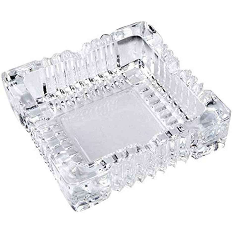 Capsicum Ash Tray Square Designer Transparent Crystal Quality Glass