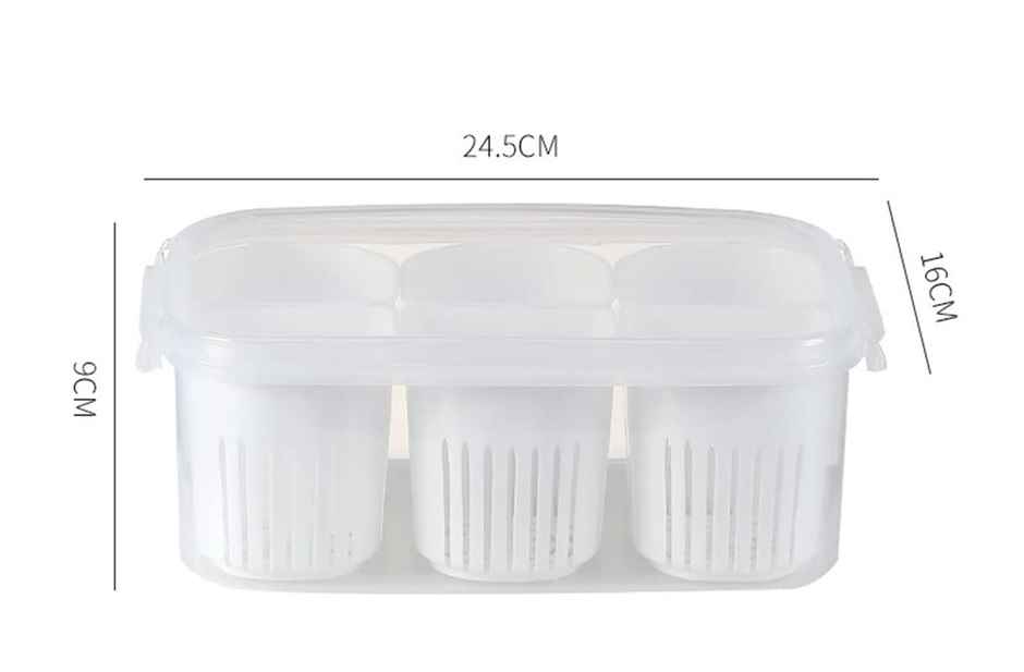 New Dawn 6 Grid Fridge Storage Boxes Fridge Storage Containers Cut Vegetable Storage Box
