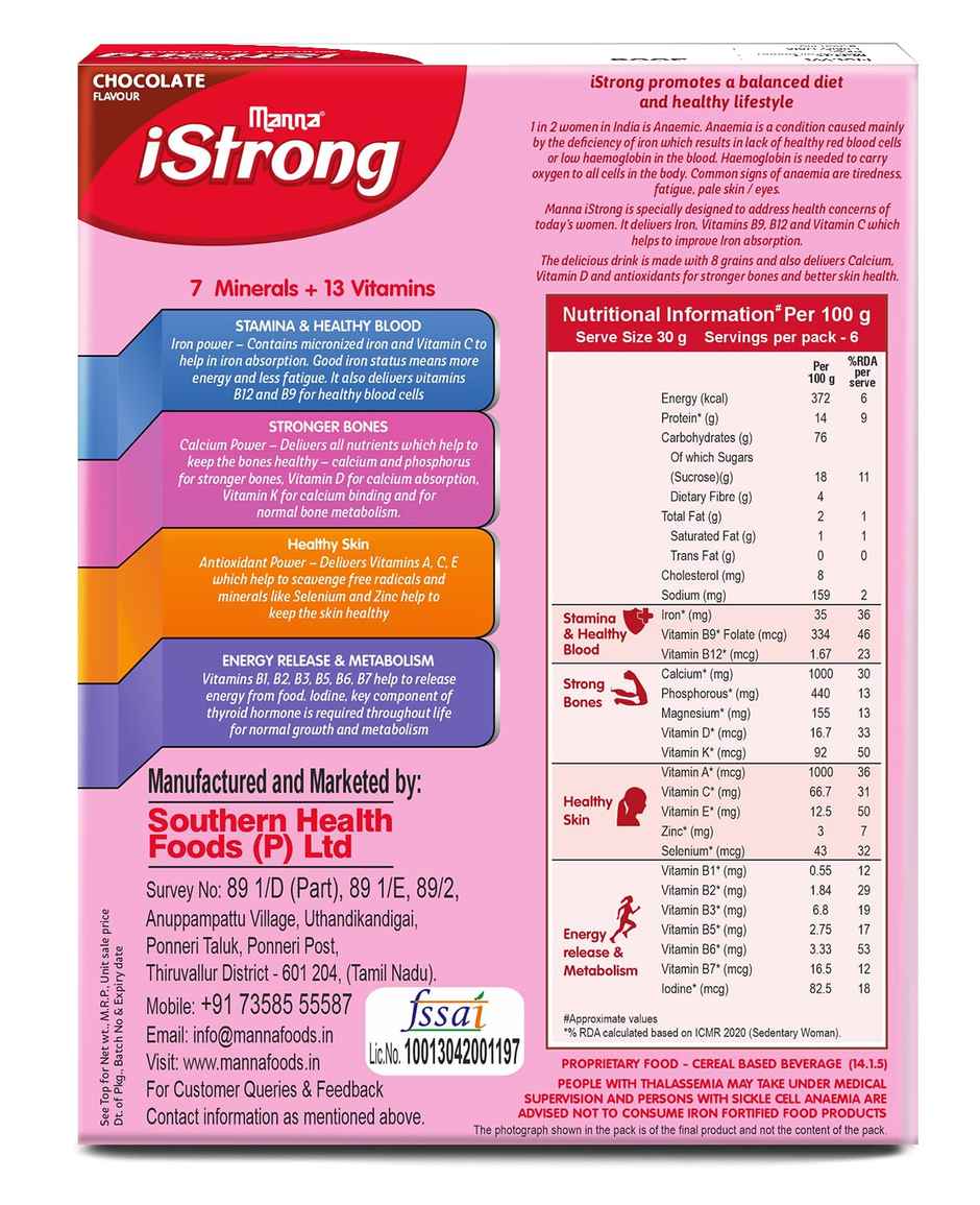 Manna Istrong Women's Health Drink - Chocolate