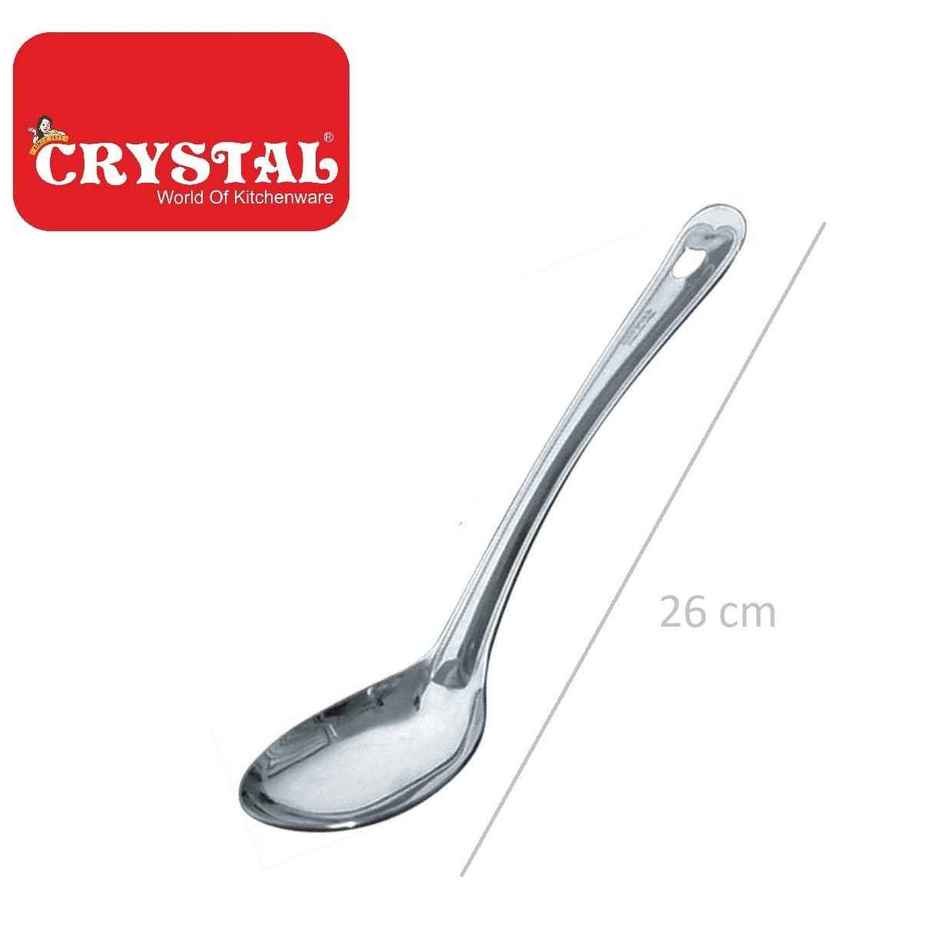 Crystal Oval Stainless Steel Serving Spoon Silver (Cc923) - 1 Cm