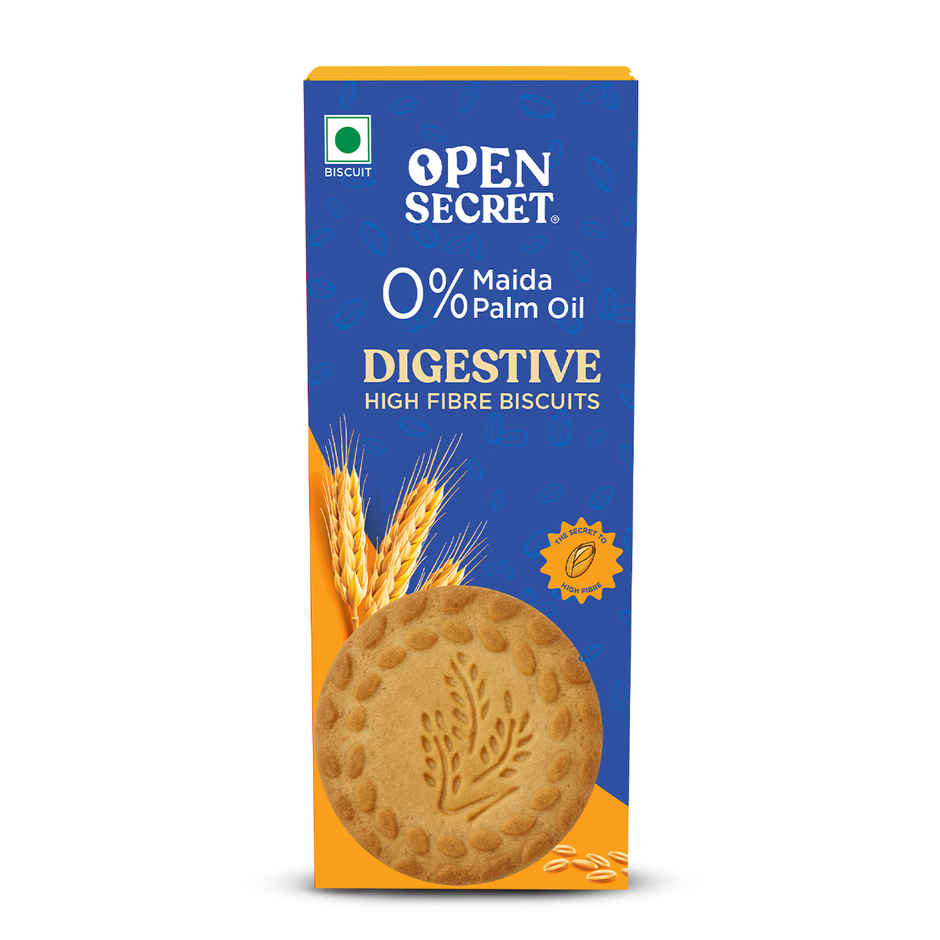 Open Secret Healthy Digestive Biscuit | 0% Maida, 0% Palm Oil, High Fibre | Goodness of Atta