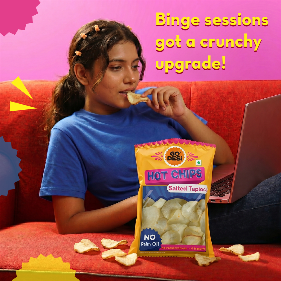GO DESi Hot Chips Salted Tapioca | No Palm Oil