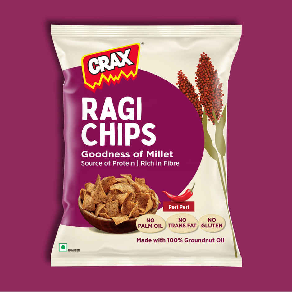 Crax Peri Peri Ragi Chips | Healthy Protein Snacks With No Palm Oil