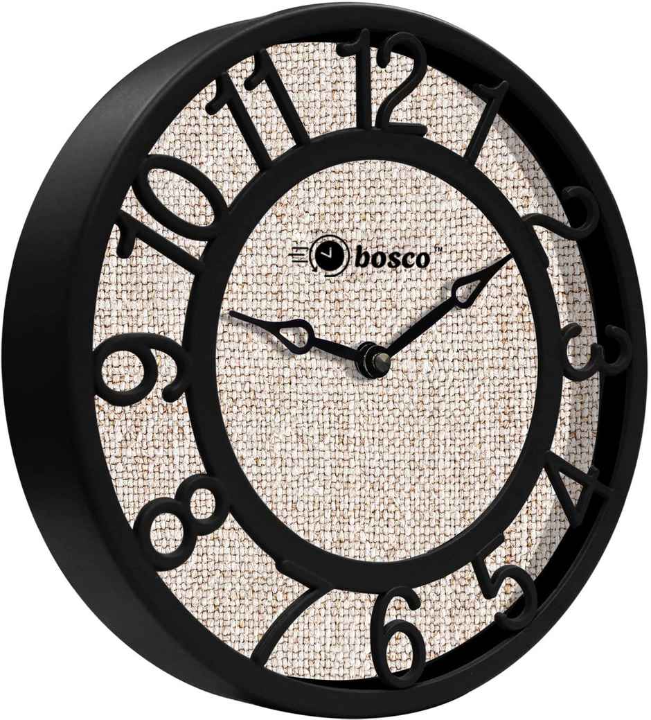 Bosco Modern Silent Black Decorative Frame 20 CM Table Cum Round Wall Clock BWC 1207