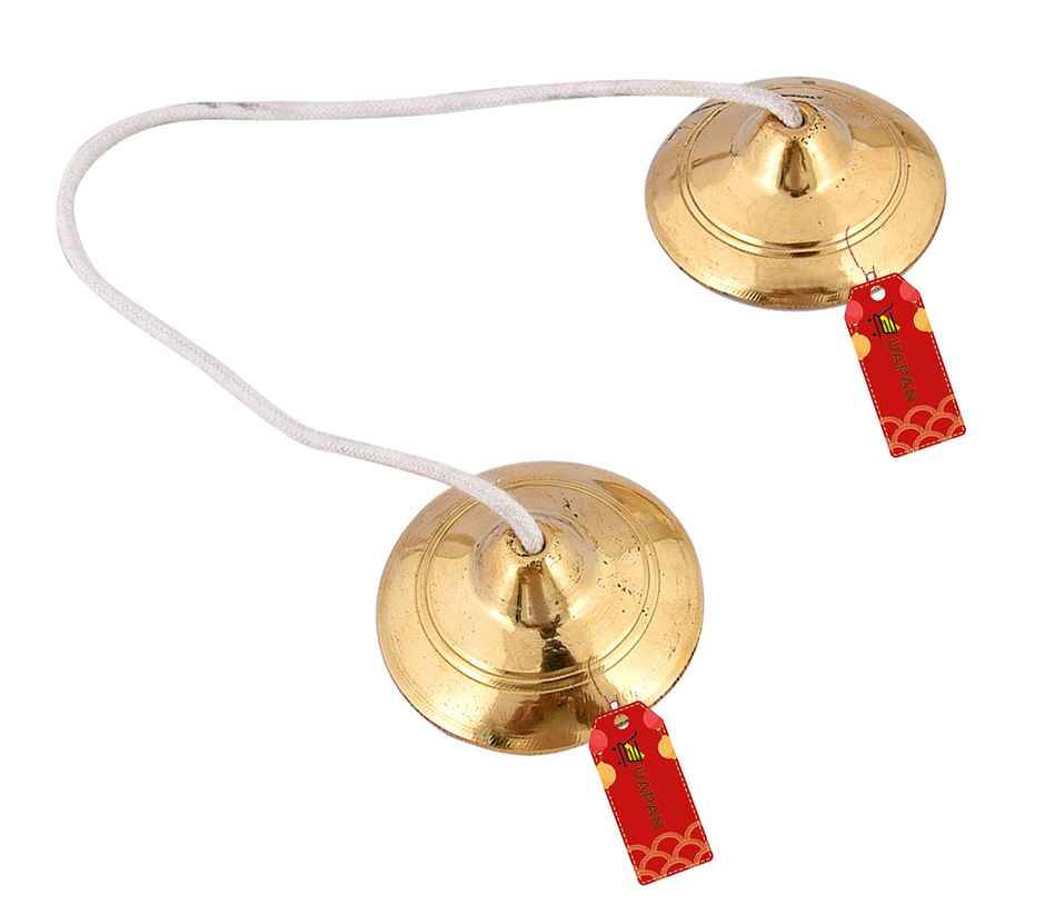 Uapan Brass Manjeera Hand Cymbal Pair 3 Inches