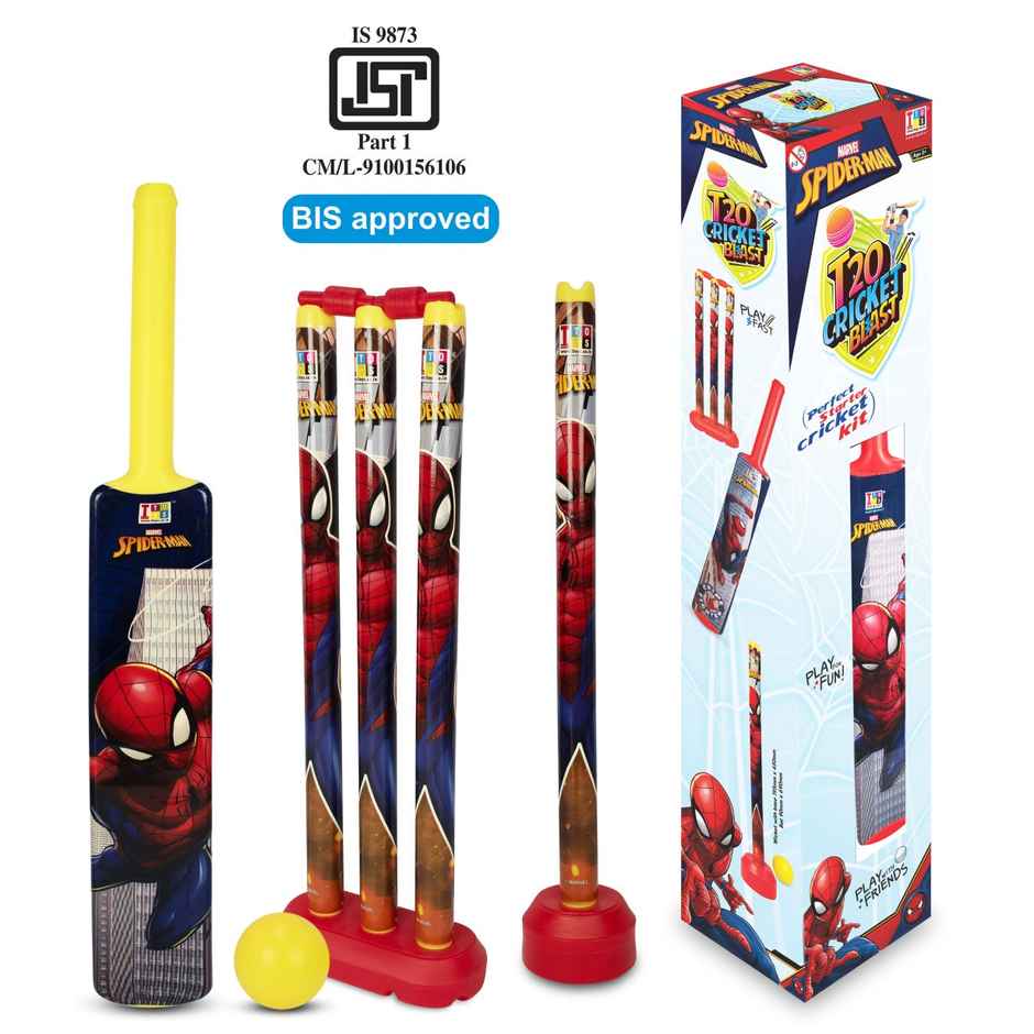 Itoys T20 Cricket Blast 4 Wickets With Bat No 4- Spiderman (Colour May Vary)