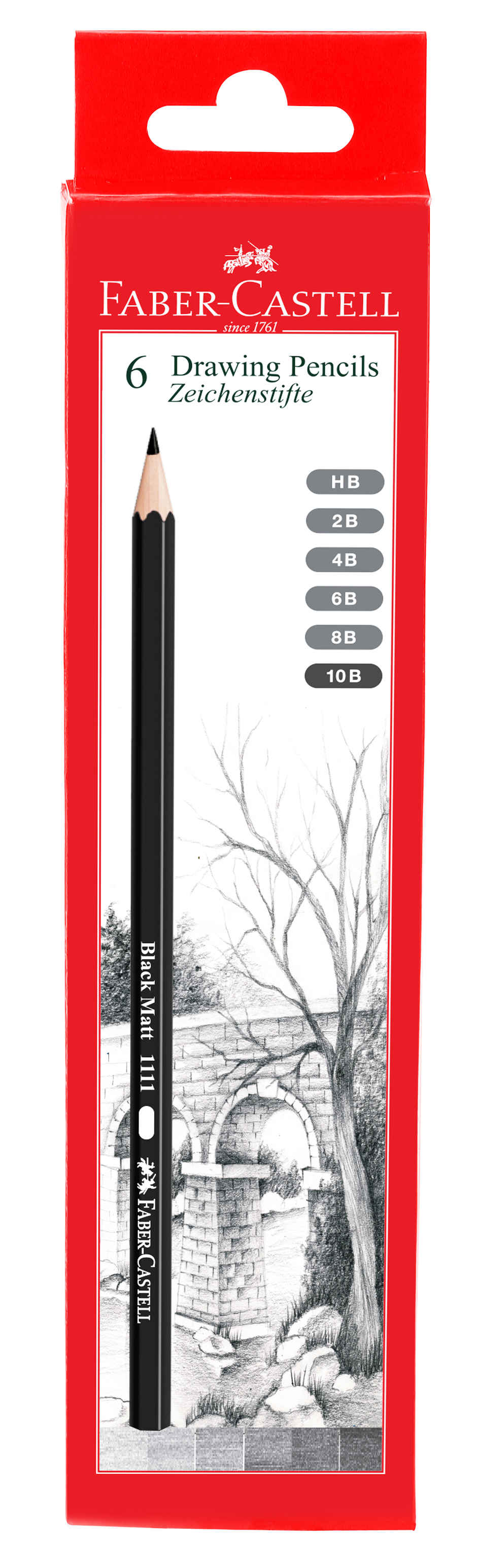 Faber-Castell Graded Pencil Set of 6 (HB, 2B, 4B, 6B, 8B, 10B)