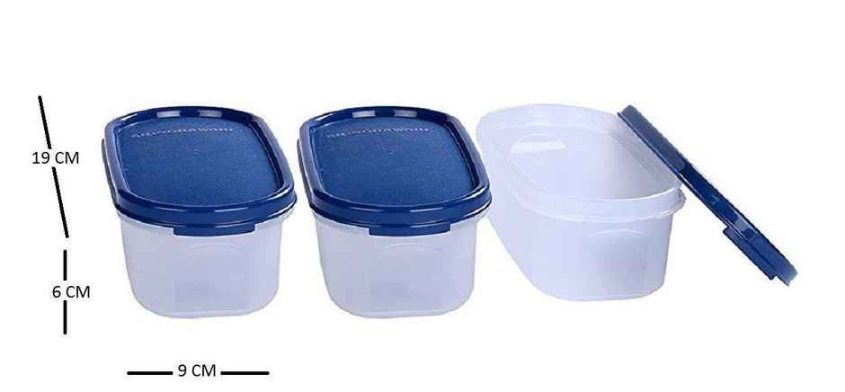 Signoraware Modular Storage Container | Set of 3 | Blue | Plastic Food Container