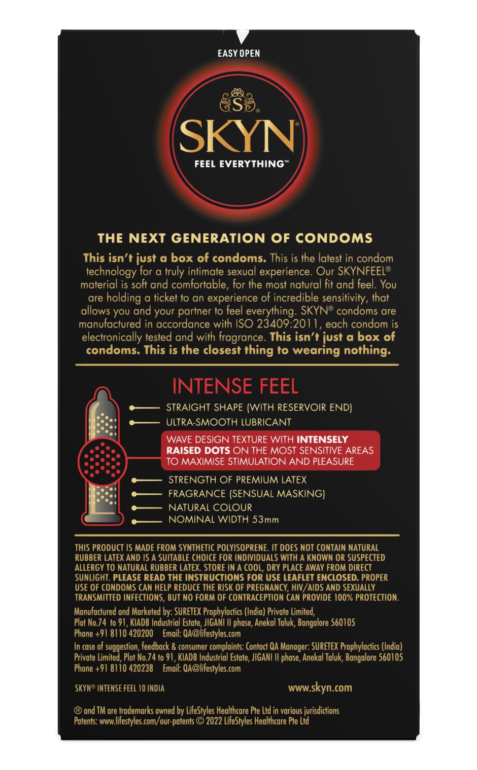 SKYN Intense Super Dotted Condoms for Her - Latex Free