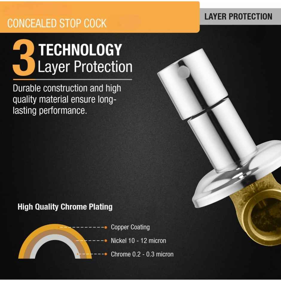 Clayplus Ideal Brass Concealed Stop Cock 1/2 Inch With Flange | 15mm